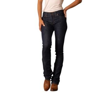 Kimes Ranch Betty Dark Blue Mid-Rise Straight Leg Women's Jeans